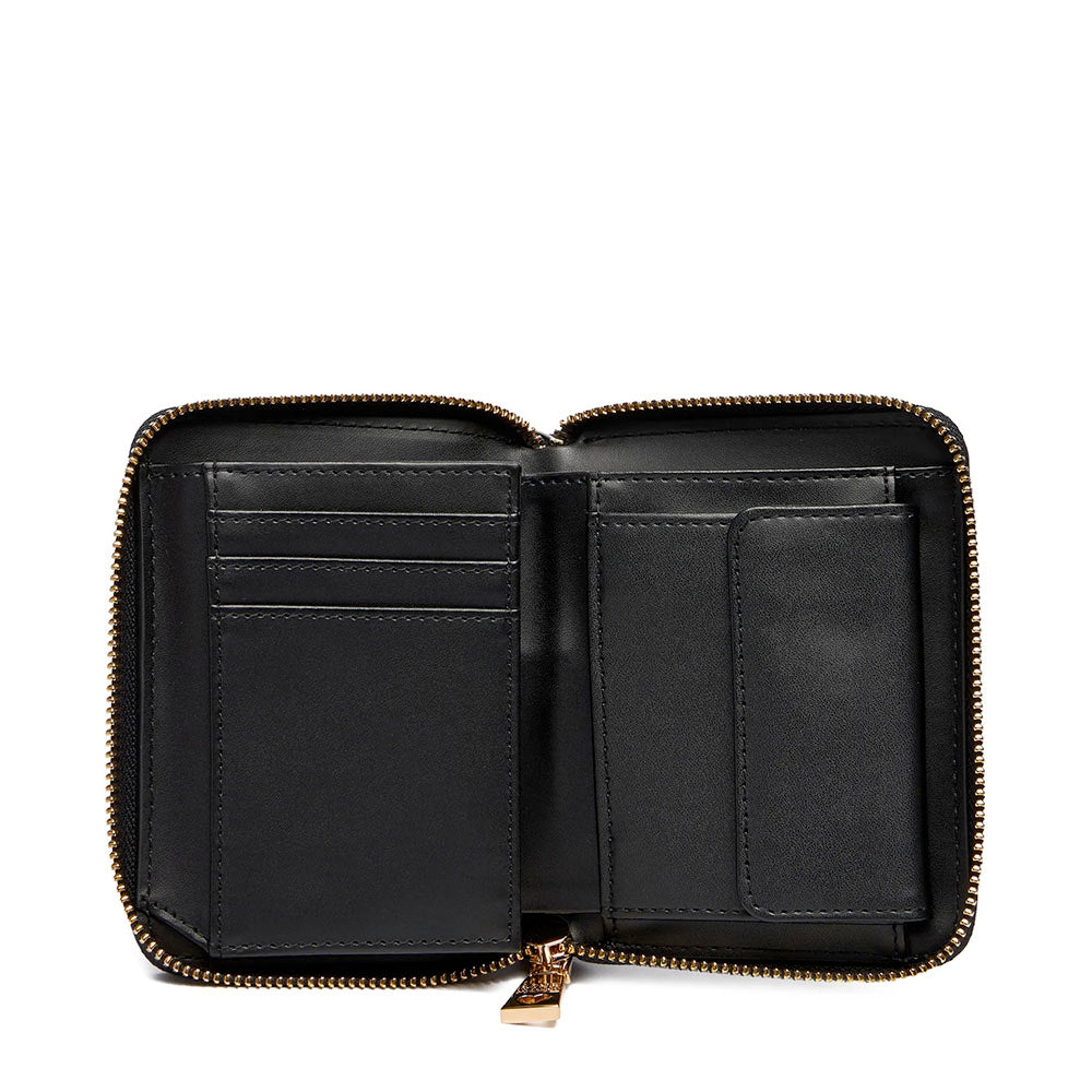 Portafoglio Piccolo Zip Around LOVE MOSCHINO linea Embossed Nero