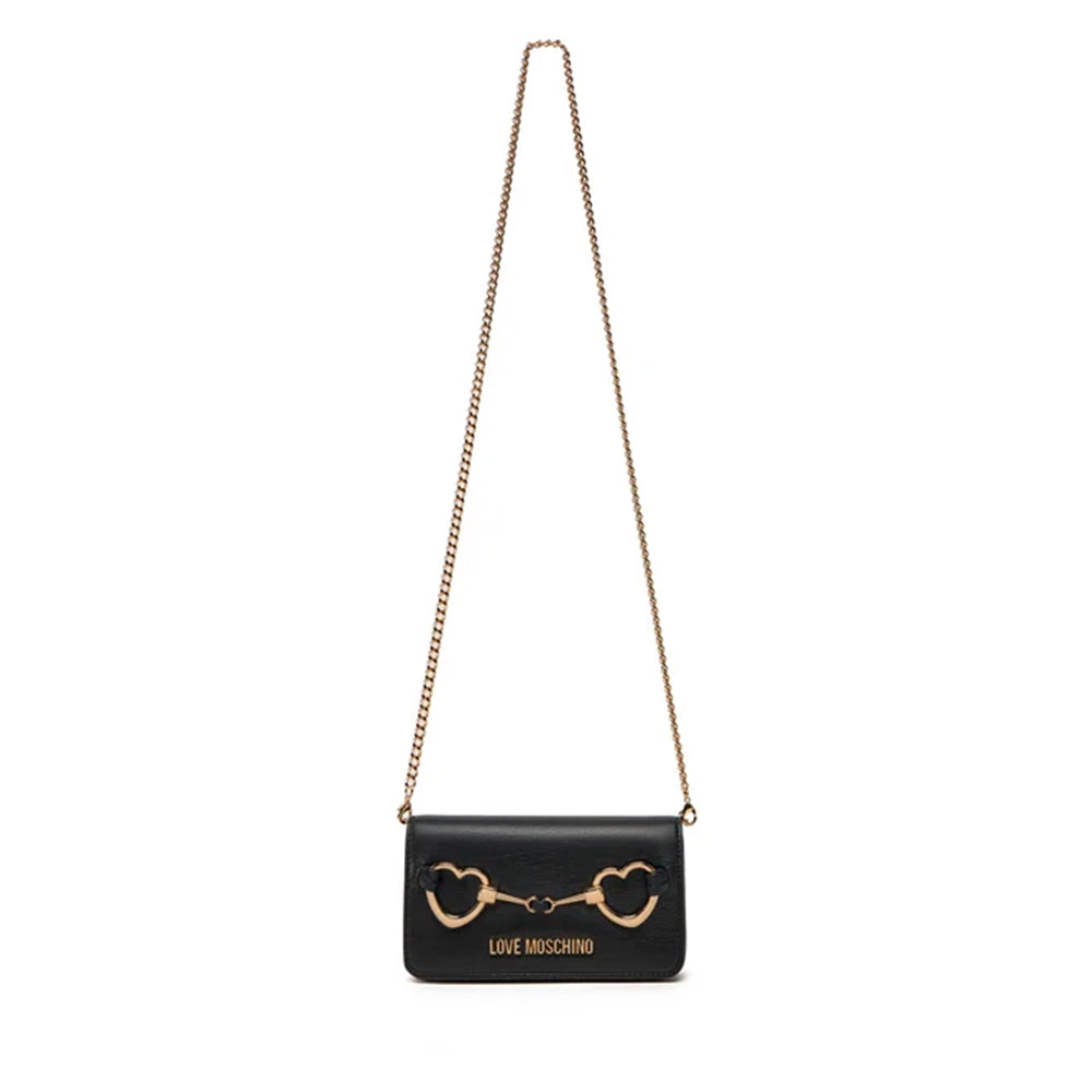 Mini Clutch con Tracolla LOVE MOSCHINO linea Hearts Nero