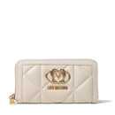 Portafoglio Trapuntato Zip Around LOVE MOSCHINO linea Embossed Avorio
