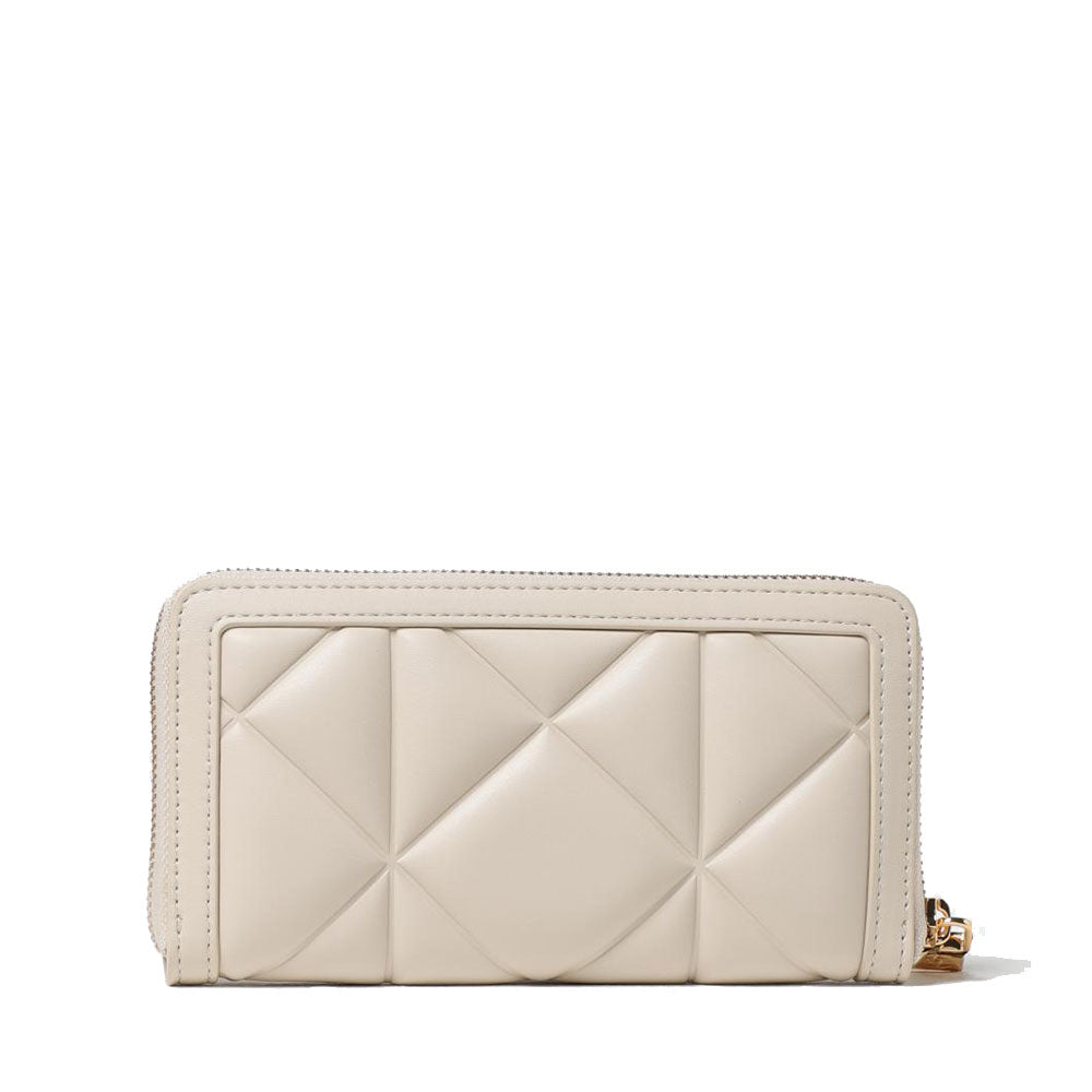 Portafoglio Trapuntato Zip Around LOVE MOSCHINO linea Embossed Avorio