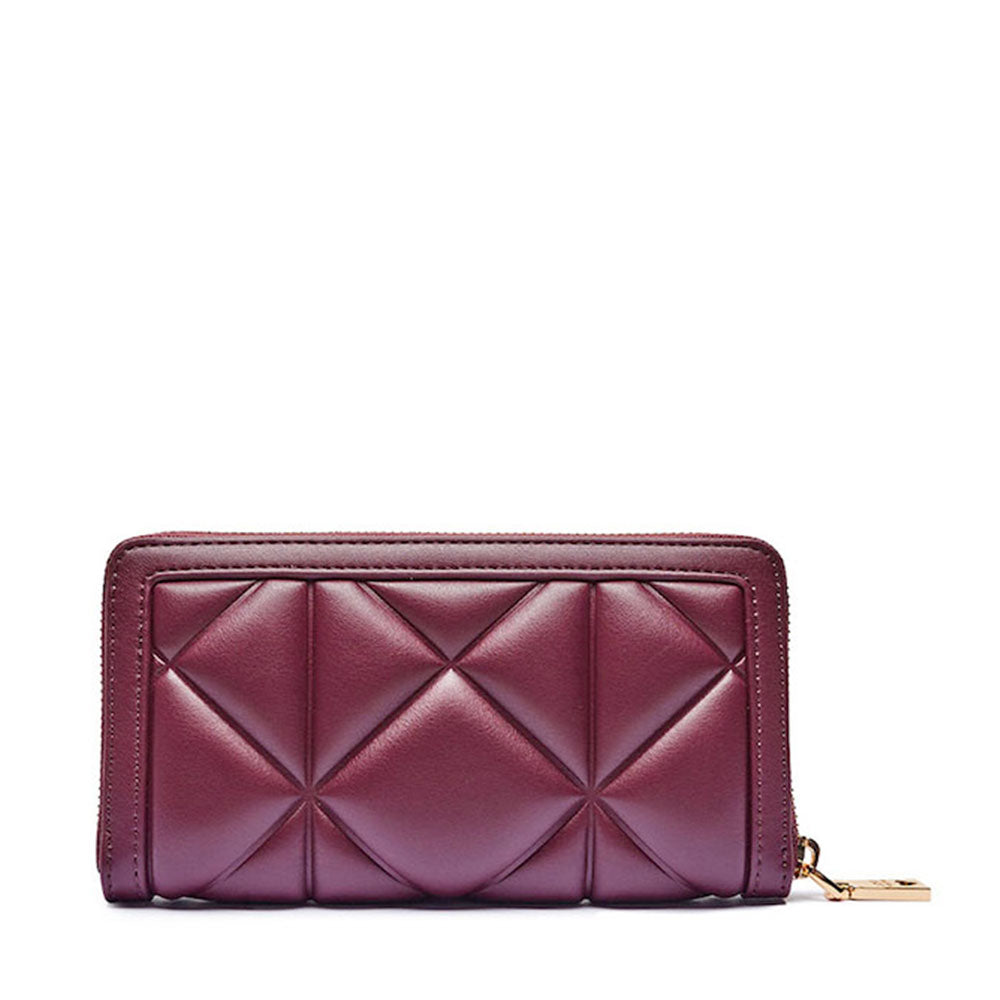 Portafoglio Trapuntato Zip Around LOVE MOSCHINO linea Embossed color Vino