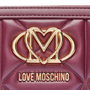 Portafoglio Trapuntato Zip Around LOVE MOSCHINO linea Embossed color Vino