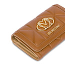 Portafoglio Trapuntato con Bottone LOVE MOSCHINO linea Embossed color Cammello