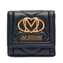 Portafoglio Piccolo Trapuntato con Bottone LOVE MOSCHINO linea Embossed Nero