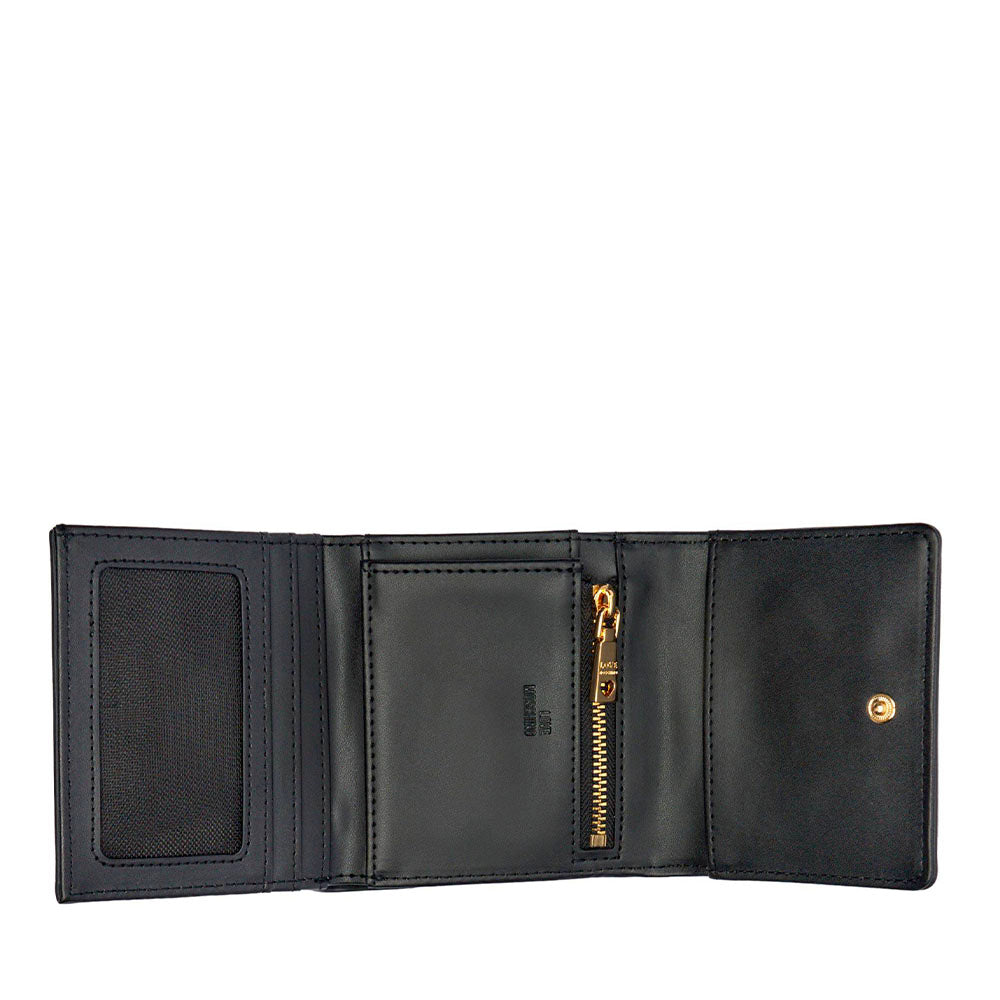 Portafoglio Piccolo Trapuntato con Bottone LOVE MOSCHINO linea Embossed Nero