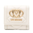 Portafoglio Piccolo Trapuntato con Bottone LOVE MOSCHINO linea Embossed Avorio