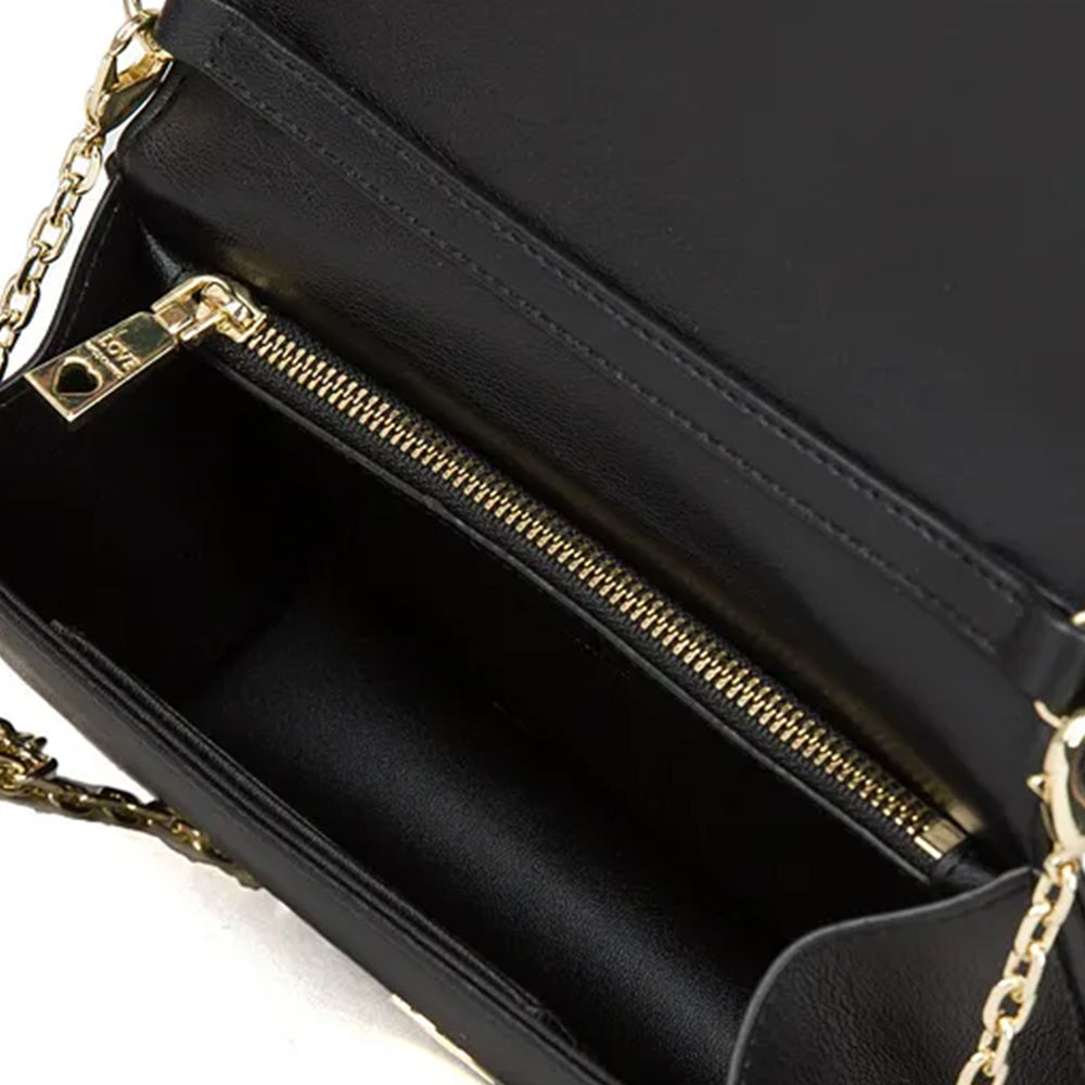 Mini Clutch con Tracolla LOVE MOSCHINO linea Jewel Hearts Nero
