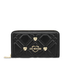 Portafoglio Trapuntato Zip Around LOVE MOSCHINO linea Sweet Studs Nero