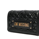 Mini-Clutch mit Schultergurt LOVE MOSCHINO Glänzende Stepplinie Schwarz