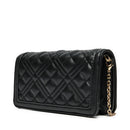 Mini-Clutch mit Schultergurt LOVE MOSCHINO Glänzende Stepplinie Schwarz