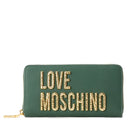 Portafoglio Donna Zip Around LOVE MOSCHINO Verde con Maxi Logo