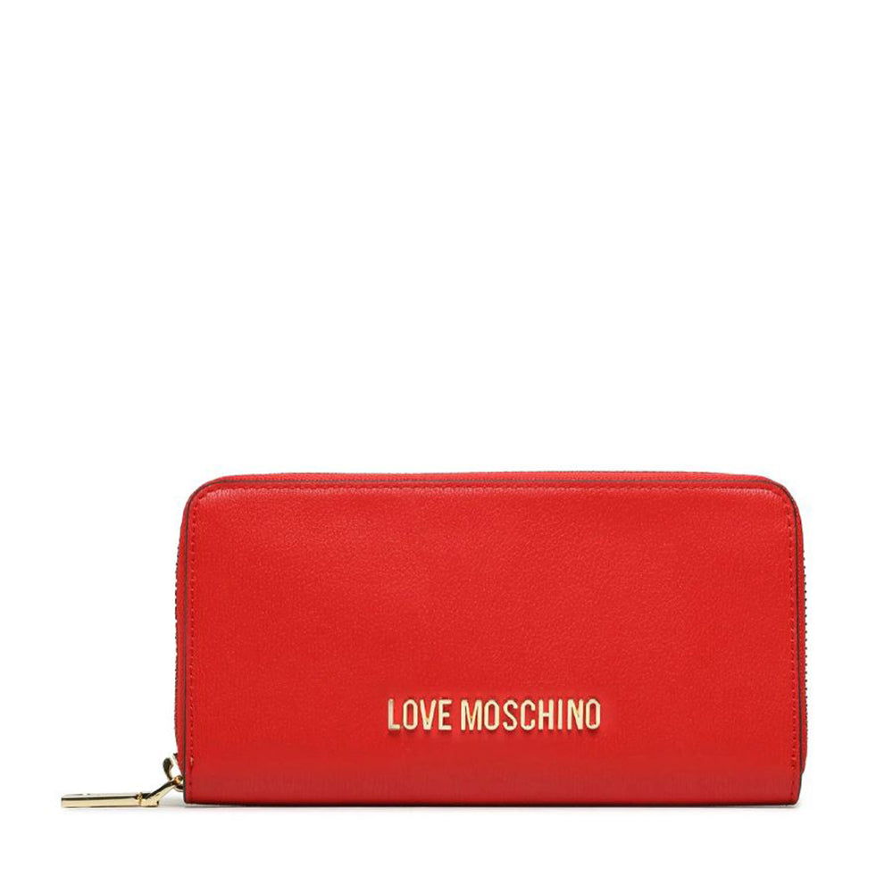 Portafoglio Donna Zip Around LOVE MOSCHINO Effetto Goffrato Rosso