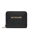 Portafoglio Donna Piccolo Zip Around LOVE MOSCHINO Effetto Goffrato Nero