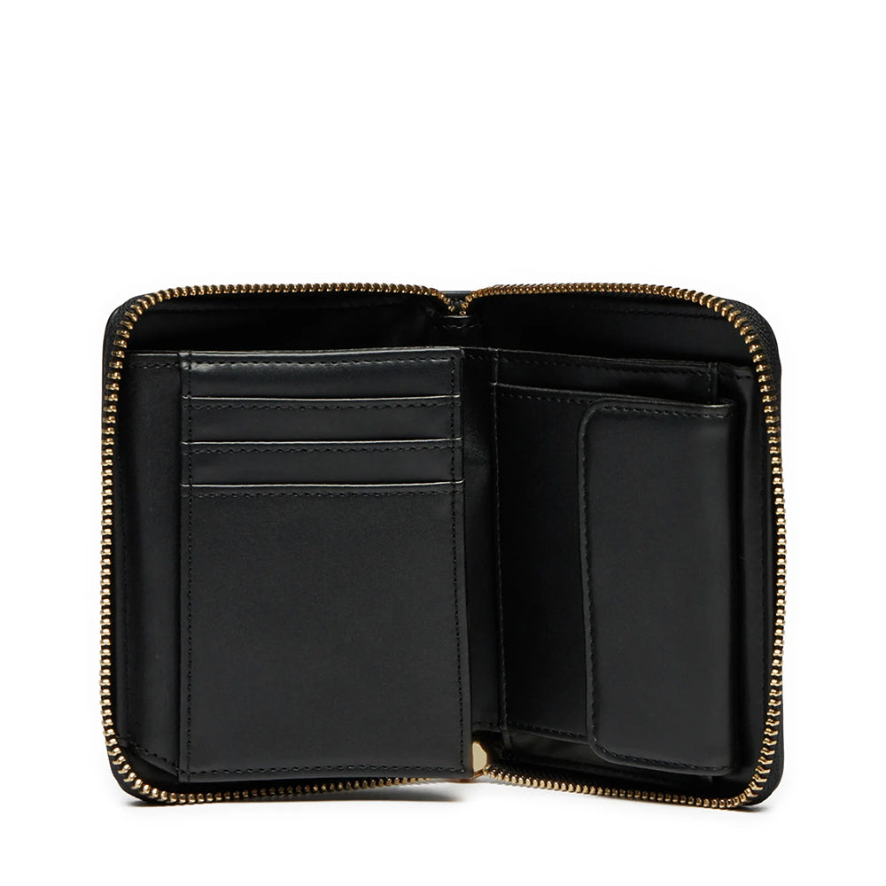Portafoglio Donna Piccolo Zip Around LOVE MOSCHINO Effetto Goffrato Nero