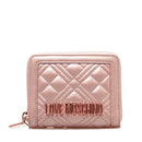 Portafoglio Donna Piccolo Zip Around Trapuntato LOVE MOSCHINO linea Quilted Metallic Cipria