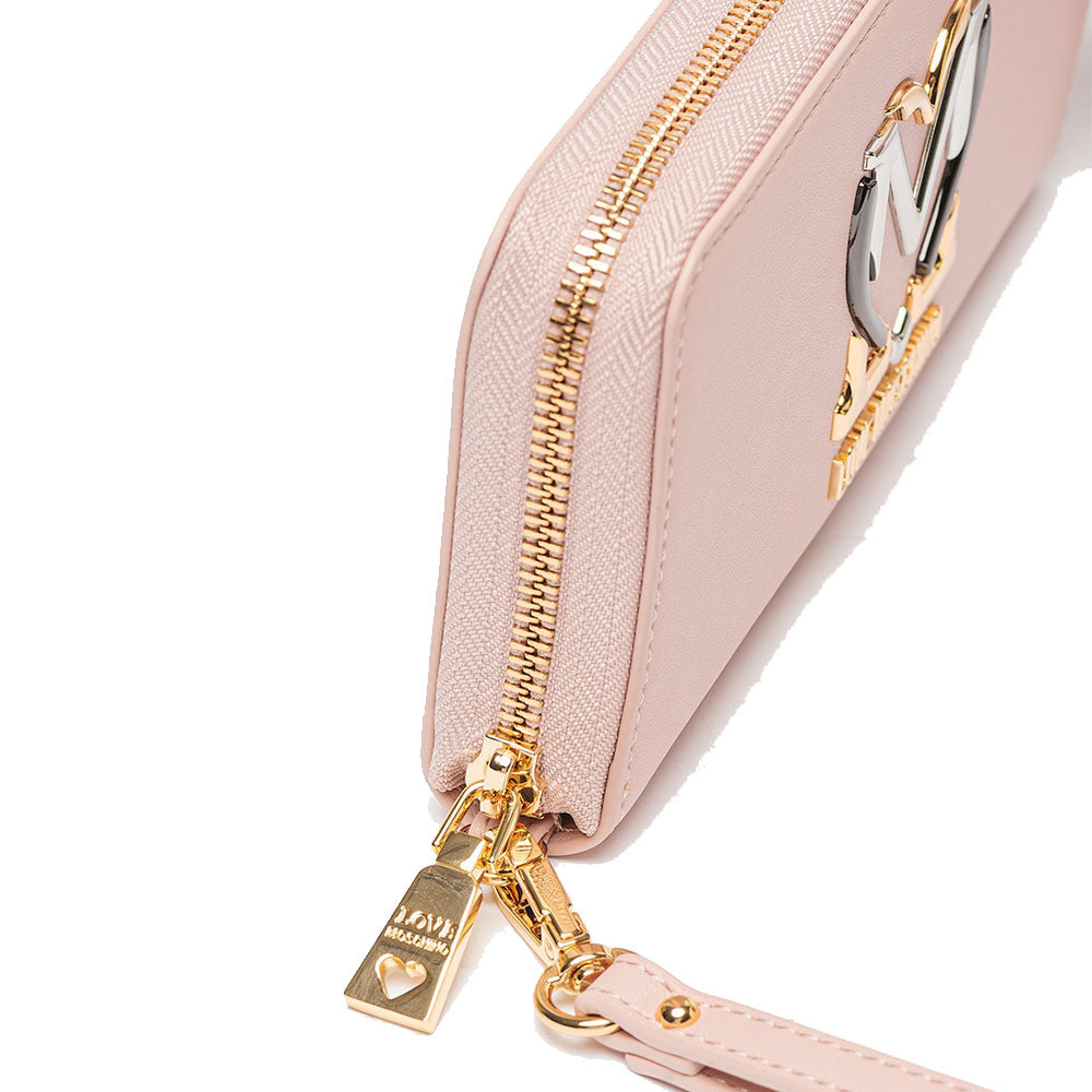 Portafoglio Donna Zip Around LOVE MOSCHINO linea Colorful Heart Rosa Cipria