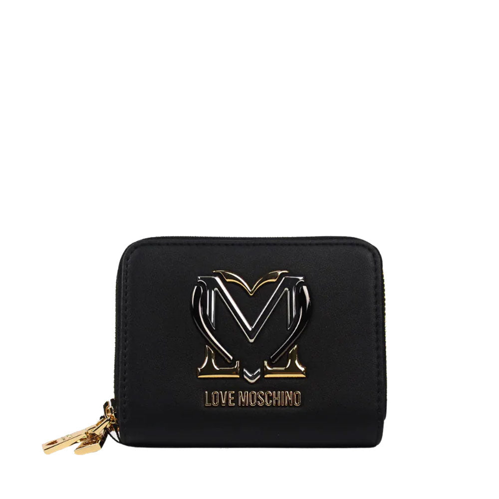 Portafoglio Piccolo Doppio Scomparto LOVE MOSCHINO linea Colorful Heart Nero