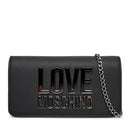 Mini Clutch con Tracolla LOVE MOSCHINO Nera con Logo Lettering Sfumato