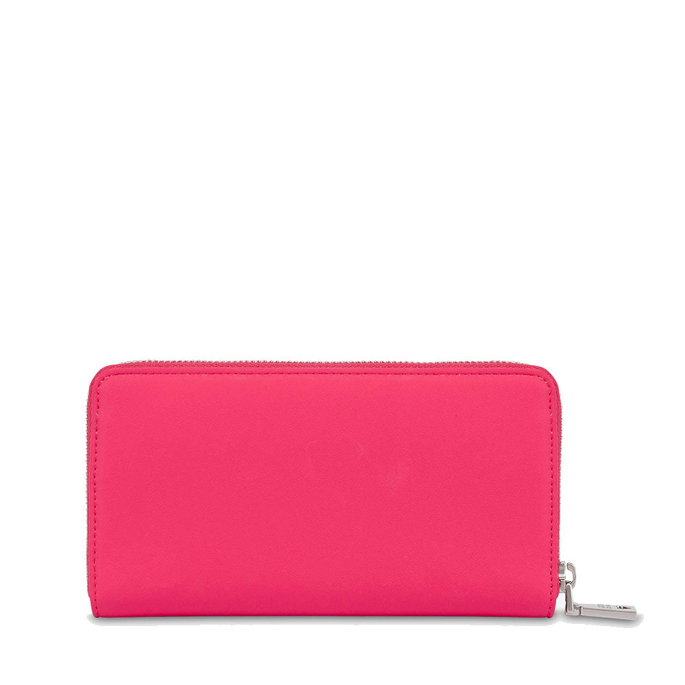 LOVE MOSCHINO 
Damen-Geldbörse mit Rundum-Reißverschluss in Fuchsia Farbe mit Logo-Schriftzug in Farbverlauf