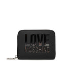 LOVE MOSCHINO
Damen-Geldbörse, klein, mit Rundum-Reißverschluss, Schwarz mit Logo-Schriftzug in Farbverlauf