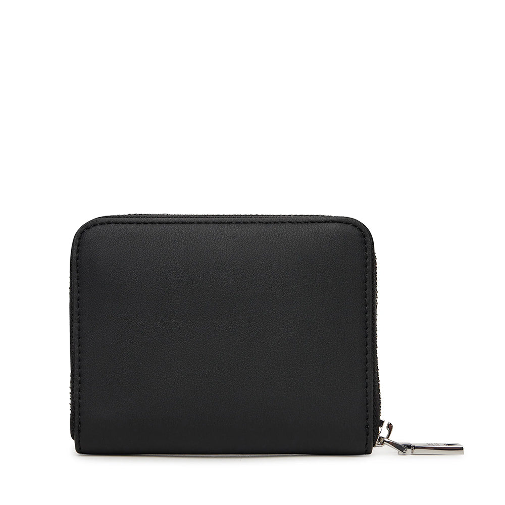 LOVE MOSCHINO
Damen-Geldbörse, klein, mit Rundum-Reißverschluss, Schwarz mit Logo-Schriftzug in Farbverlauf