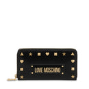 LOVE MOSCHINO
Schwarze Damen Geldbörse mit Rundum Reißverschluss und Nieten