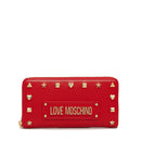 LOVE MOSCHINO 
Rote Damen-Geldbörse mit Rundum-Reißverschluss und Nieten