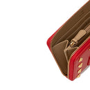 LOVE MOSCHINO 
Rote Damen-Geldbörse mit Rundum-Reißverschluss und Nieten