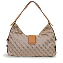 Borsa Donna Hobo a Spalla GUESS Linea Camden Colore Latte Logo - Cognac