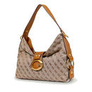 Borsa Donna Hobo a Spalla GUESS Linea Camden Colore Latte Logo - Cognac