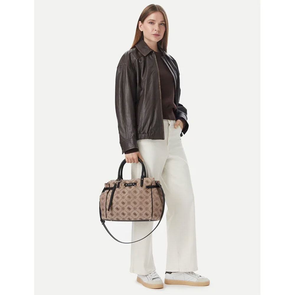 Borsa Donna a Mano GUESS Linea Dorothy Colore Latte Logo - Black