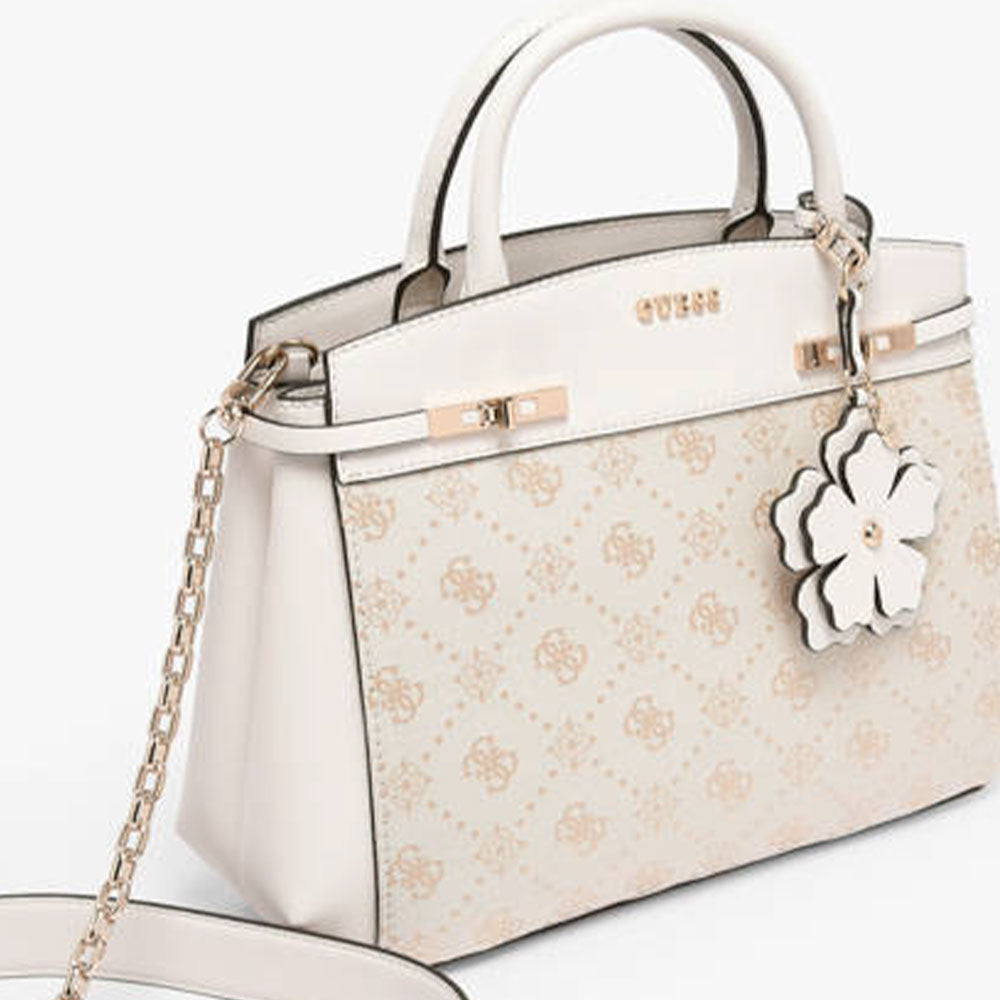 Borsa Donna a Mano GUESS Linea Melinda Colore Off White Logo