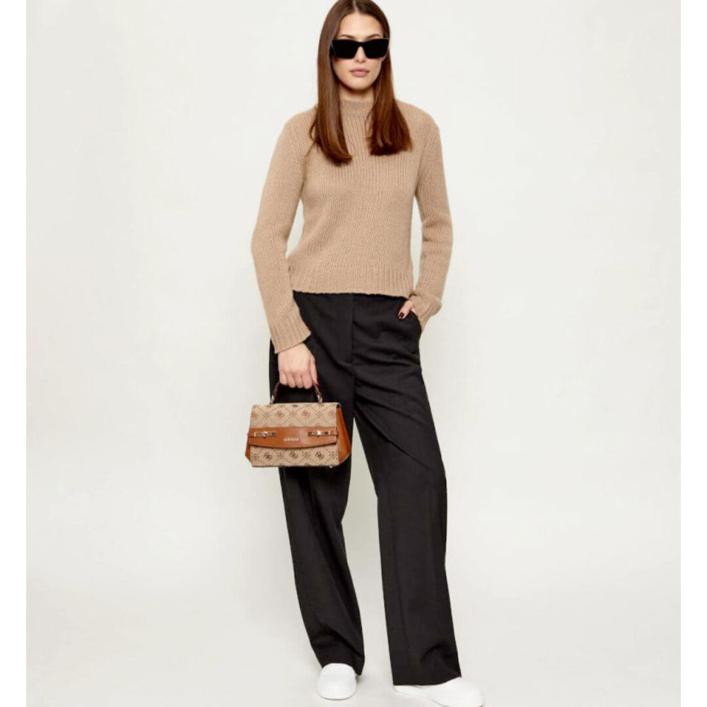 Borsa Donna a Mano GUESS Linea Melinda Colore Latte Logo Misura Piccola