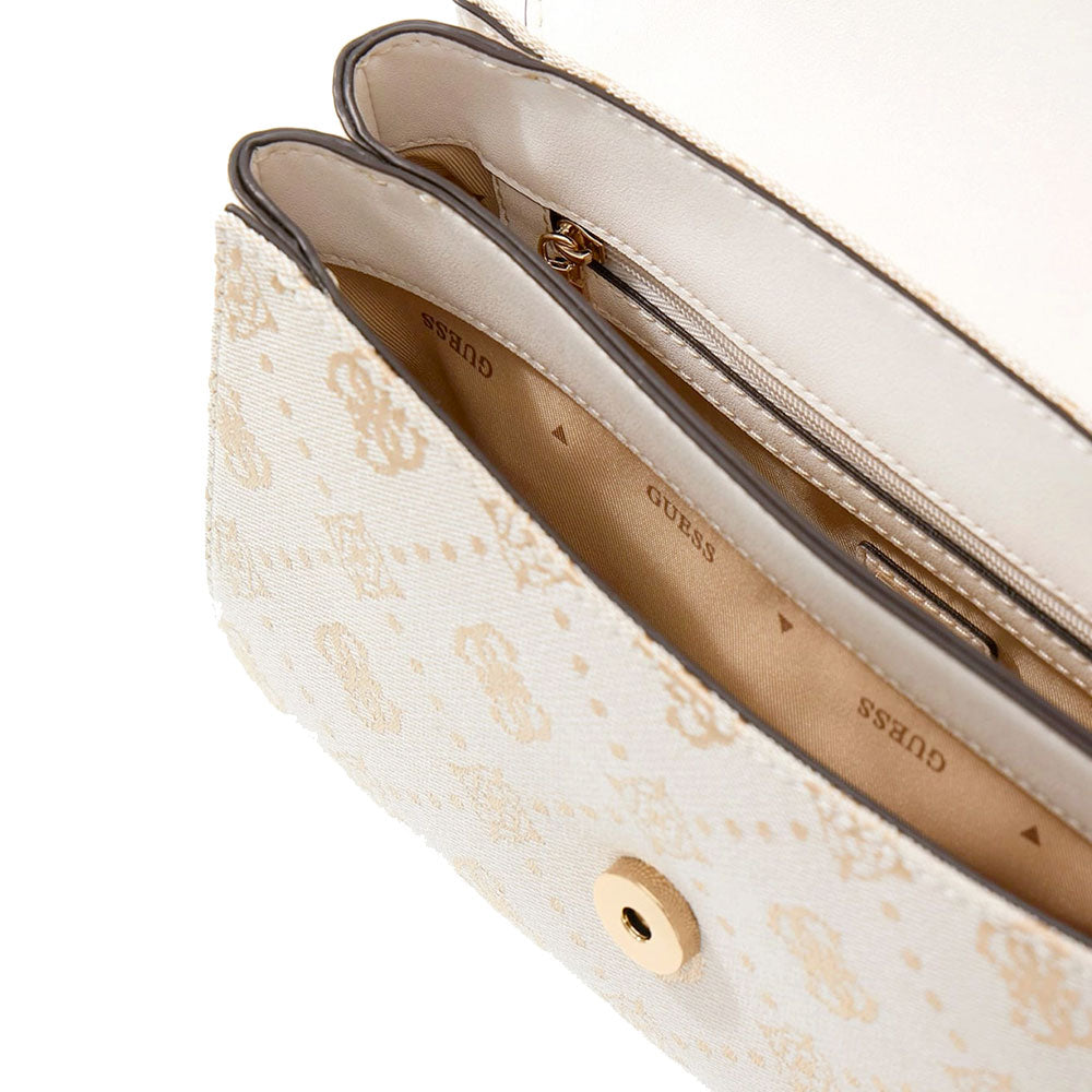 Borsa Donna a Mano GUESS Linea Melinda Colore Off White Logo Misura Piccola