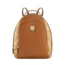 1A Classe Alviero Martini Damenrucksack Linie Deco Coast aus braunem genarbtem Leder LA11