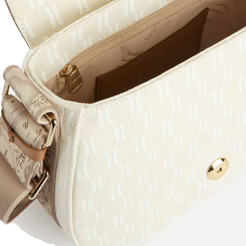 Damen-Umhängetasche 1A Classe Alviero Martini Geo Avana-Linie Farbe Ecru LA45