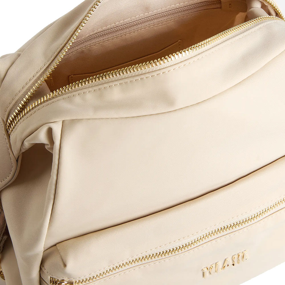 Dreifach tragbare Umhängetasche 1A Classe Alviero Martini Nylon Eco Vibe Elfenbein LA75