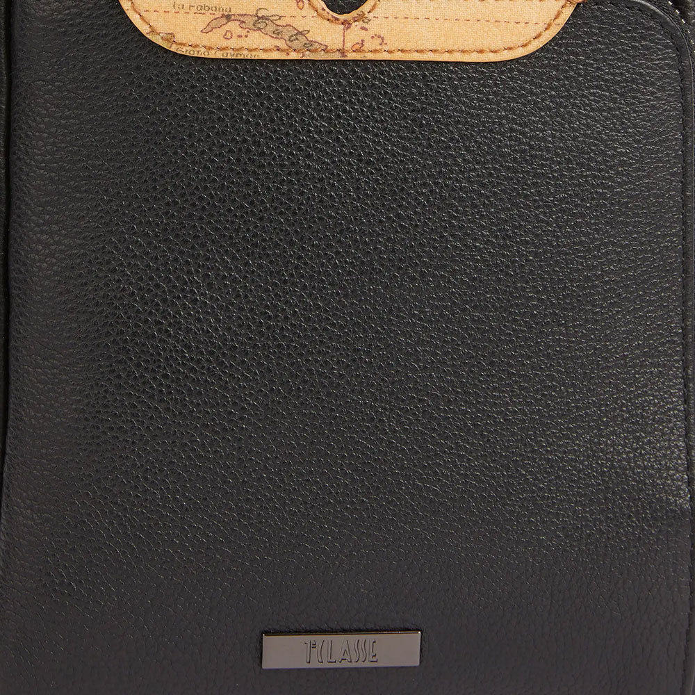 1A Classe Alviero Martini Trip Linie 
Kleine Herrentasche aus schwarzem Leder LA85