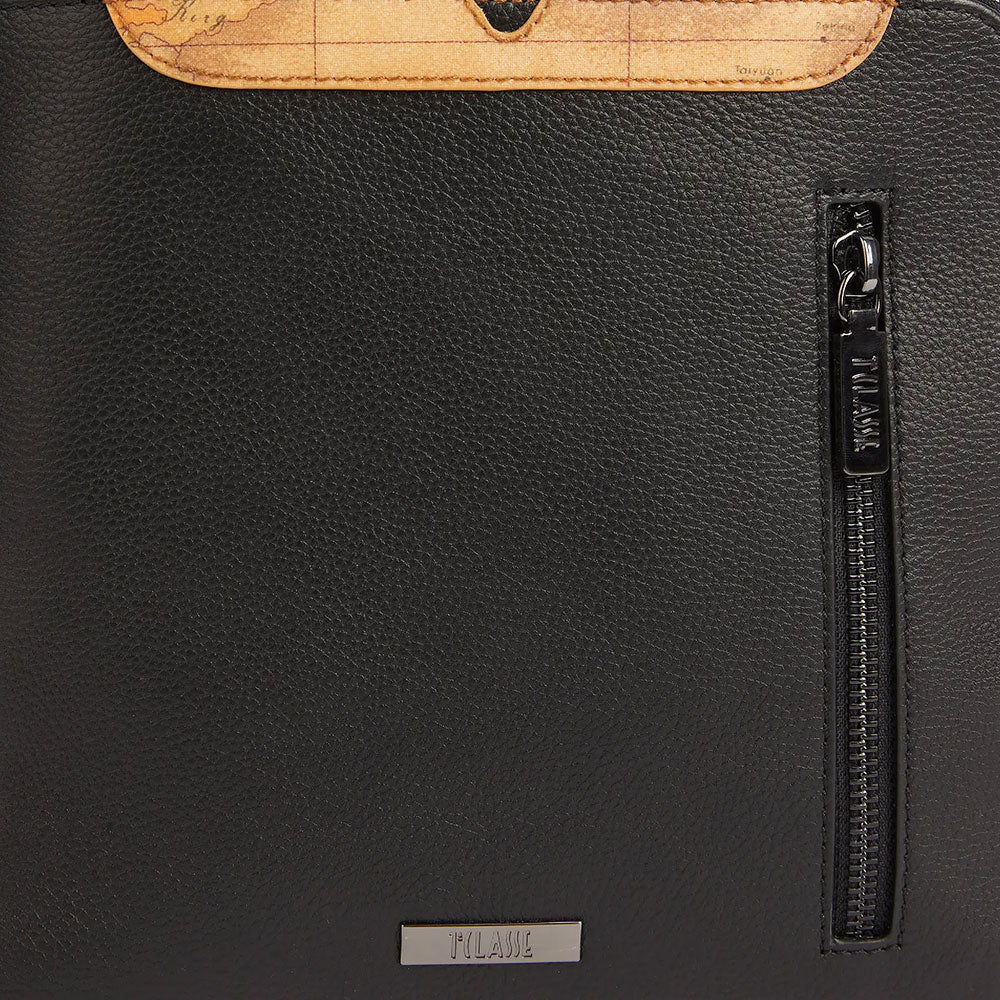 1A Classe Alviero Martini Trip Lederlinie LA86
Große Herrentasche in schwarzem Leder