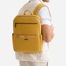 Alviero Martini 1A Classe Herren Laptop-Rucksack, Trip Leather Line, Senfgelbes Leder, LA87