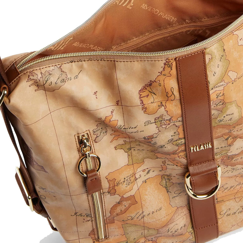 Borsa Sottospalla Doppia Portabilità 1A Classe Alviero Martini linea Social Soft Geo Classic e Castagna LA91