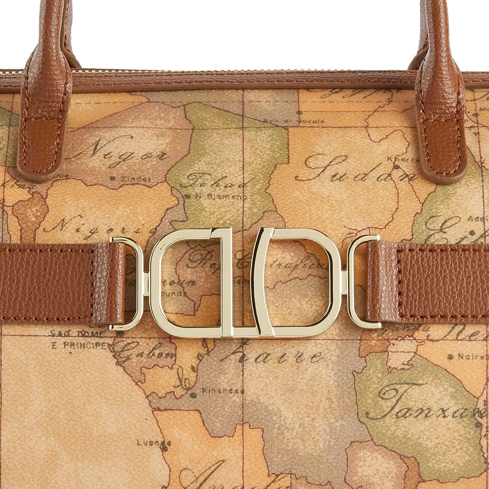 Box Handbag 1A Classe ALVIERO MARTINI 3D Geo in Geo Classic and Chestnut - LB01