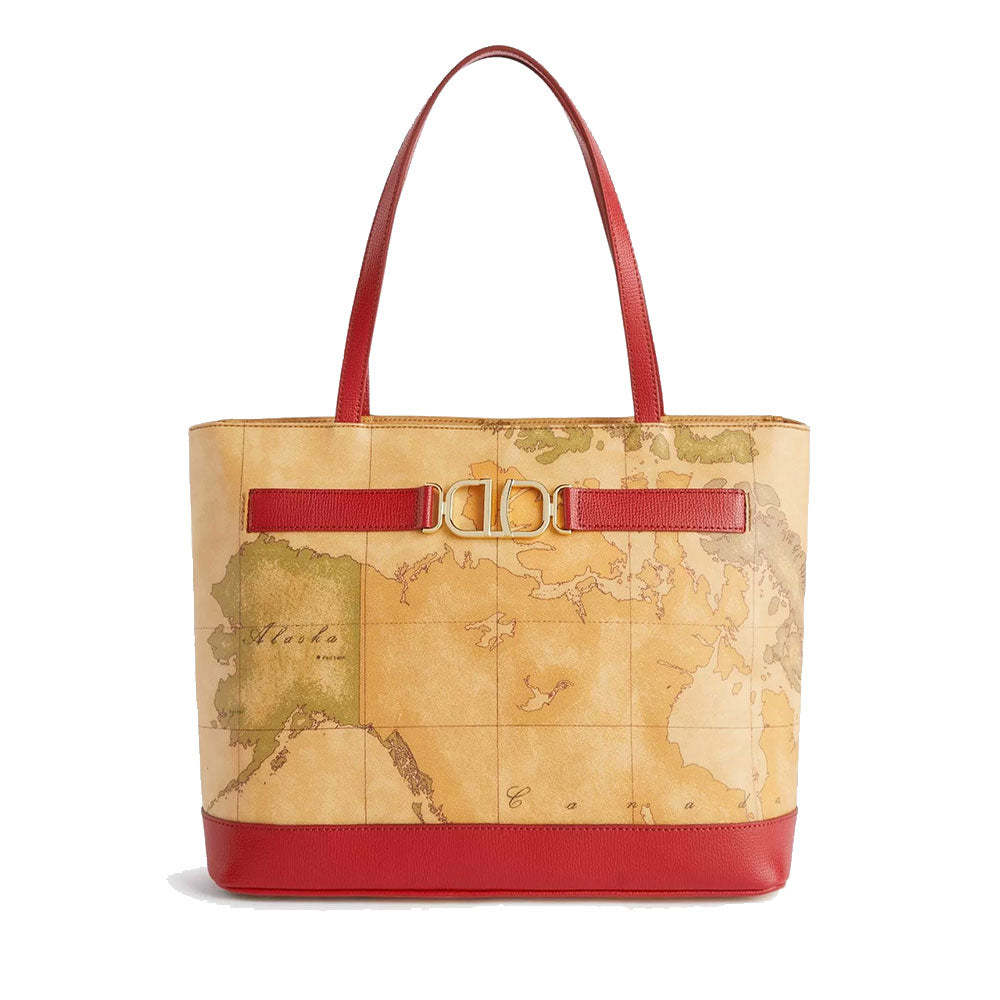 Shopping Bag 1A Classe Alviero Martini linea 3D Geo colore Geo Classic e Rosso LB03