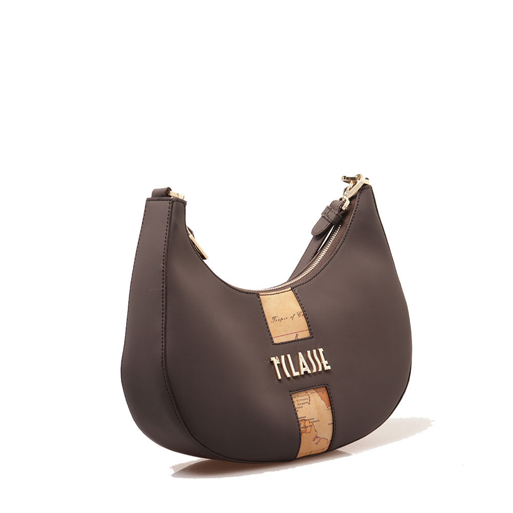 Borsa Sottospalla a Mezzaluna 1A Classe Alviero Martini linea Journey Geo Ebano LB39