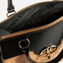 Handtasche 1A Classe Alviero Martini Around Geo Linie Geo Classic Print und schwarzes Leder LB67
