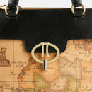 Handtasche 1A Classe Alviero Martini Around Geo Linie Geo Classic Print und schwarzes Leder LB67