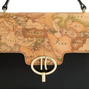 Borsa a Tracolla 1A Classe Alviero Martini linea Around Geo stampa Geo Classic e Pelle NeraNero LB68