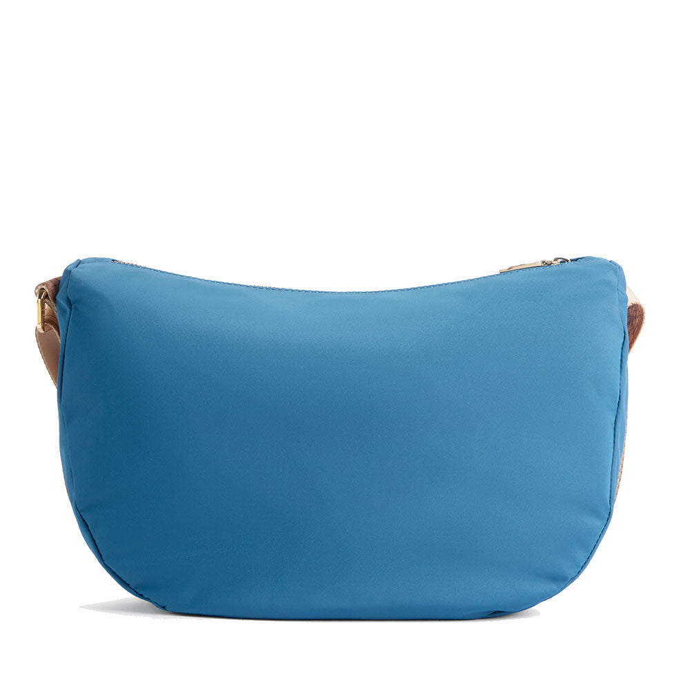 Mezzaluna Grande a Tracolla 1A Classe Alviero Martini linea Breeze Nylon Blu Pacifico LB84