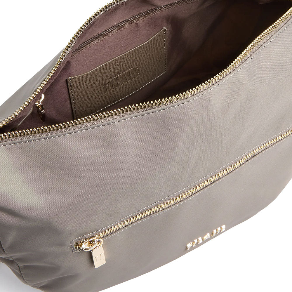 Mezzaluna Grande a Tracolla 1A Classe Alviero Martini linea Stormy Nylon Tortora LB84
