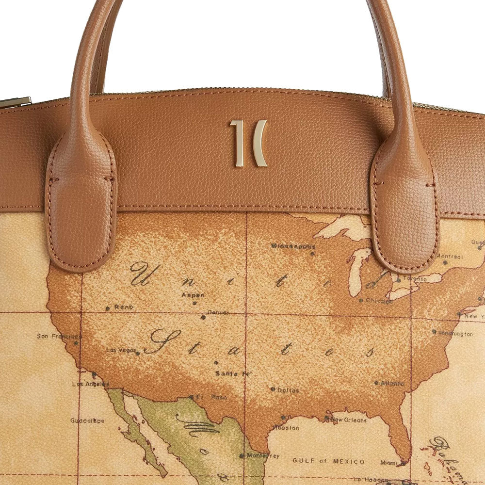 Women's Handbag 1A Classe ALVIERO MARTINI Heritage Geo in Geo Classic and Tan LC14